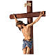 Croce astile con base Cristo Siena colorata s3