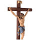Croce astile con base Cristo Siena colorata s4