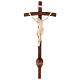 Processional cross with base in natural wood, Siena-type Crucifix and curved cross s1