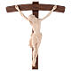 Processional cross with base in natural wood, Siena-type Crucifix and curved cross s2