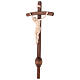 Processional cross with base in natural wood, Siena-type Crucifix and curved cross s4