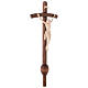 Processional cross with base in natural wood, Siena-type Crucifix and curved cross s6