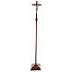Processional cross with base in natural wood, Siena-type Crucifix and curved cross s10