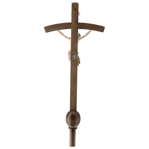 Processional cross with base in burnished wood, Siena-type Crucifix and curved cross 10