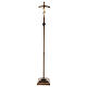 Processional cross with base in burnished wood, Siena-type Crucifix and curved cross s2