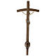 Processional cross with base in burnished wood, Siena-type Crucifix and curved cross s10