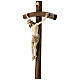 Croix procession Christ Sienne croix courbée brunie 3 tons s5