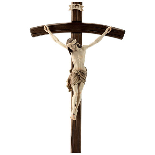 Cruz procissão Cristo Siena cruz curva brunida 3 tons 3