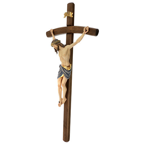 Cruz de procesión Cristo Siena coloreada cruz curva 4