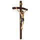 Cruz de procesión Cristo Siena coloreada cruz curva s6