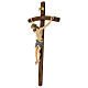 Croce astile processionale Cristo Siena  colorata croce curva s4
