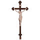 Processional cross in natural wood, Siena-type Crucifix with base and baroque cross s1
