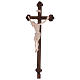 Processional cross in natural wood, Siena-type Crucifix with base and baroque cross s3