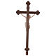 Processional cross in natural wood, Siena-type Crucifix with base and baroque cross s6