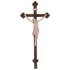 Cruz Cristo Siena de procesión madera natural cruz barroca bruñida
