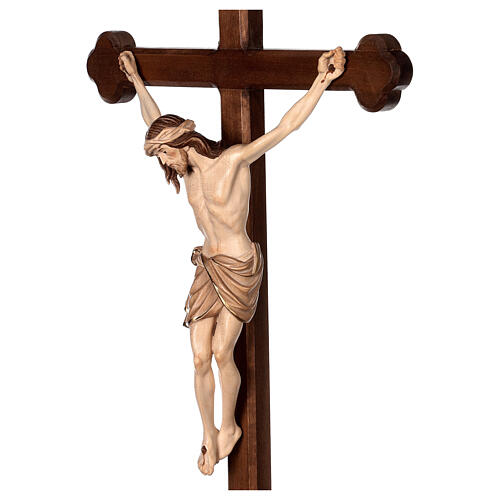 Processional cross in burnished wood, Siena-type Crucifix with base and baroque cross 2