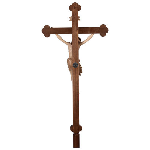 Processional cross in burnished wood, Siena-type Crucifix with base and baroque cross 6