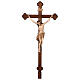 Processional cross in burnished wood, Siena-type Crucifix with base and baroque cross s1