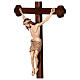 Croix procession Christ Sienne bruni 3 tons croix baroque brunie s2