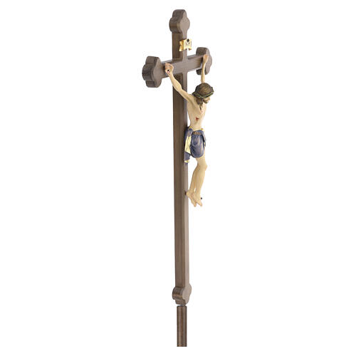 Vortragekreuz mit Basis, Modell Siena, Corpus Christi farbig gefasst, Barockkreuz gebeizt 5