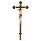 Vortragekreuz mit Basis, Modell Siena, Corpus Christi farbig gefasst, Barockkreuz gebeizt s1