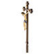 Vortragekreuz mit Basis, Modell Siena, Corpus Christi farbig gefasst, Barockkreuz gebeizt s4