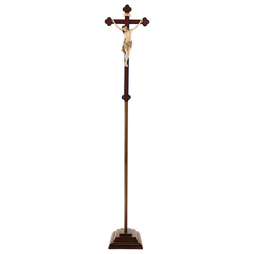 Processional cross with base in burnished wood, Siena-type Crucifix and baroque cross 3