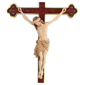 Cruz de procesión con base Cristo Siena cruz barroca antigua bruñida 3 colores