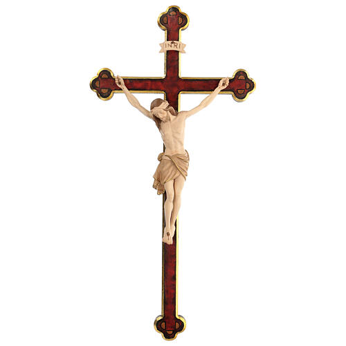 Cruz de procesión con base Cristo Siena cruz barroca antigua bruñida 3 colores 1