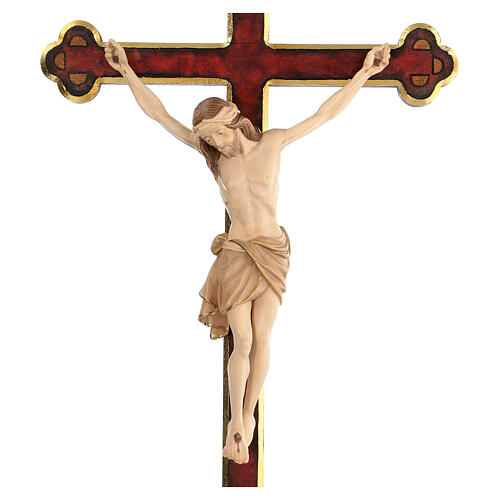 Cruz de procesión con base Cristo Siena cruz barroca antigua bruñida 3 colores 2
