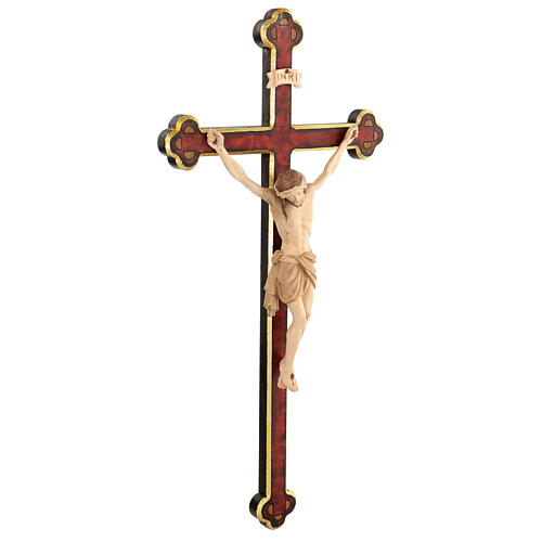 Cruz de procesión con base Cristo Siena cruz barroca antigua bruñida 3 colores 3