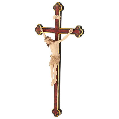Cruz de procesión con base Cristo Siena cruz barroca antigua bruñida 3 colores 4