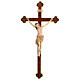 Cruz de procesión con base Cristo Siena cruz barroca antigua bruñida 3 colores s1