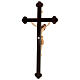 Cruz de procesión con base Cristo Siena cruz barroca antigua bruñida 3 colores s9