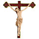 Croix de procession avec base Christ Sienne croix baroque vieillie brunie 3 tons s2