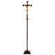 Croix de procession avec base Christ Sienne croix baroque vieillie brunie 3 tons s5