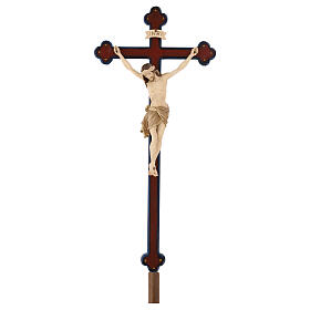Krzyż procesyjny, Chrystus Siena, krzyż barokowy antykowany, przyciemniany na 3 kolory