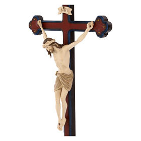 Krzyż procesyjny, Chrystus Siena, krzyż barokowy antykowany, przyciemniany na 3 kolory