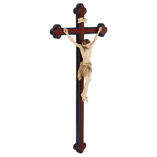 Cruz procissão com base Cristo Siena cruz barroca antiga brunida 3 tons 4