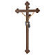 Cruz de procesión con base Cristo Siena coloreada cruz barroca antigua s8
