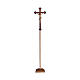 Processional cross with Siena model of Jesus Christ in natural wood with baroque cross finished in antique pure gold s1