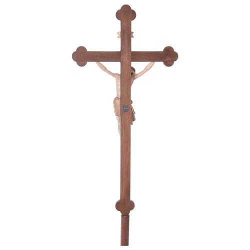 Vortragekreuz mit Basis, Modell Siena, Corpus Christi 3 x gebeizt, Barockkreuz mit Antik-Finish und Goldrand 8