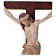 Vortragekreuz mit Basis, Modell Siena, Corpus Christi 3 x gebeizt, Barockkreuz mit Antik-Finish und Goldrand s2