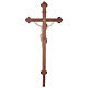 Croix procession avec base Christ Sienne croix baroque or brunie 3 tons s8