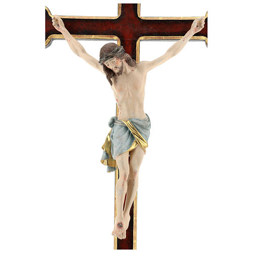 Croix procession avec base Christ Sienne croix dorée baroque or massif vieilli 2
