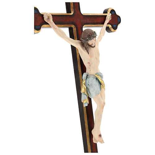 Processional cross with Jesus Christ finished in antique pure gold, baroque style, Siena model 7