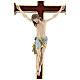Processional cross with Jesus Christ finished in antique pure gold, baroque style, Siena model s2