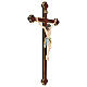Processional cross with Jesus Christ finished in antique pure gold, baroque style, Siena model s6