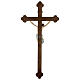 Processional cross with Jesus Christ finished in antique pure gold, baroque style, Siena model s11