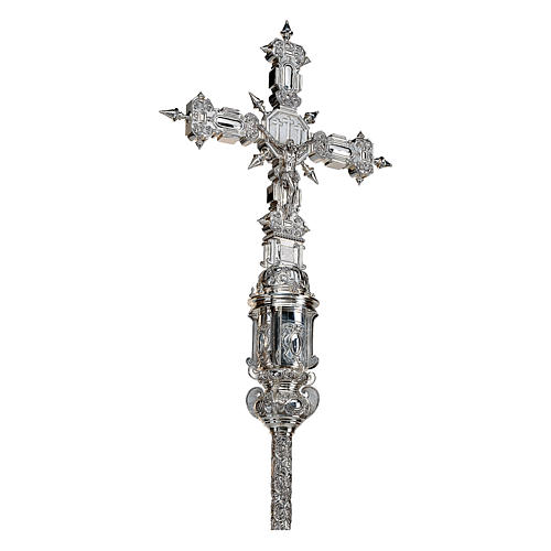 Processional cross plateresque style Molina, silver-plated brass 1